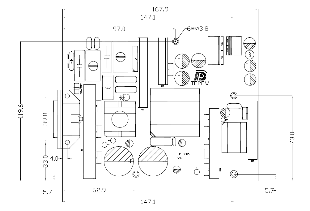 54V/4.7A 12v/2.5a 260w switching power supply module bare board AC-DC buck module Step-down module(图1)