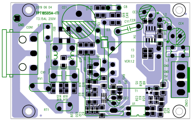 Industrial power module bare board 18W AC-DC 5V3.5A switching power supply(图2)