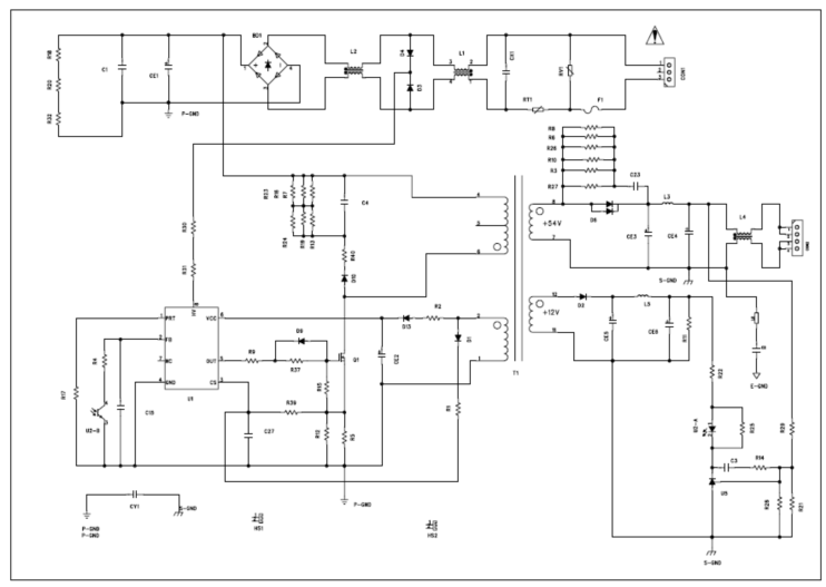 OEM 90w ac to dc switching power supply circuit on bare board(图1)